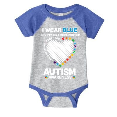 I Wear Blue For My Personalize Custom Text Autism Infant Baby Jersey Bodysuit