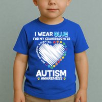 I Wear Blue For My Personalize Custom Text Autism Toddler T-Shirt