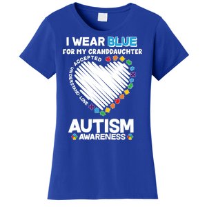 I Wear Blue For My Personalize Custom Text Autism Women's T-Shirt