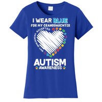 I Wear Blue For My Personalize Custom Text Autism Women's T-Shirt