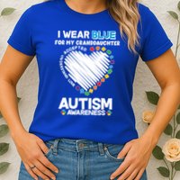 I Wear Blue For My Personalize Custom Text Autism Womens T-Shirt