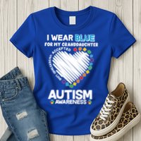 I Wear Blue For My Personalize Custom Text Autism Womens T-Shirt