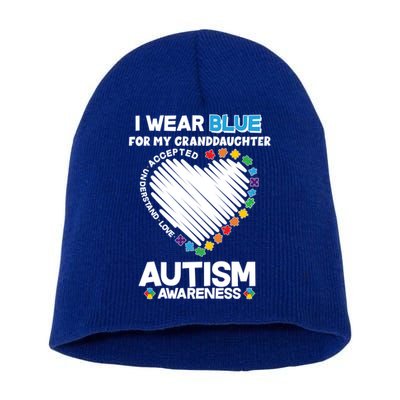 I Wear Blue For My Personalize Custom Text Autism Short Acrylic Beanie