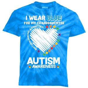 I Wear Blue For My Personalize Custom Text Autism Kids Tie-Dye T-Shirt