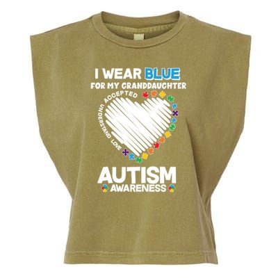 I Wear Blue For My Personalize Custom Text Autism Garment-Dyed Women's Muscle Tee