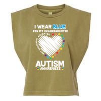 I Wear Blue For My Personalize Custom Text Autism Garment-Dyed Women's Muscle Tee