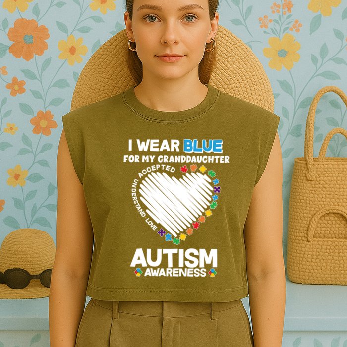 I Wear Blue For My Personalize Custom Text Autism Garment-Dyed Women's Muscle Tee