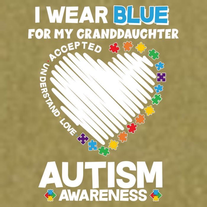 I Wear Blue For My Personalize Custom Text Autism Garment-Dyed Women's Muscle Tee