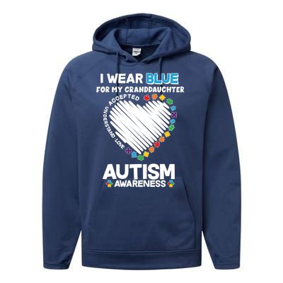 I Wear Blue For My Personalize Custom Text Autism Performance Fleece Hoodie