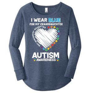 I Wear Blue For My Personalize Custom Text Autism Women's Perfect Tri Tunic Long Sleeve Shirt