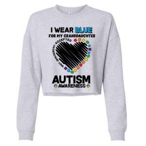 I Wear Blue For My Personalize Custom Text Autism Cropped Pullover Crew