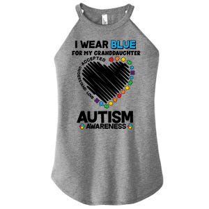 I Wear Blue For My Personalize Custom Text Autism Women's Perfect Tri Rocker Tank