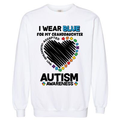 I Wear Blue For My Personalize Custom Text Autism Garment-Dyed Sweatshirt