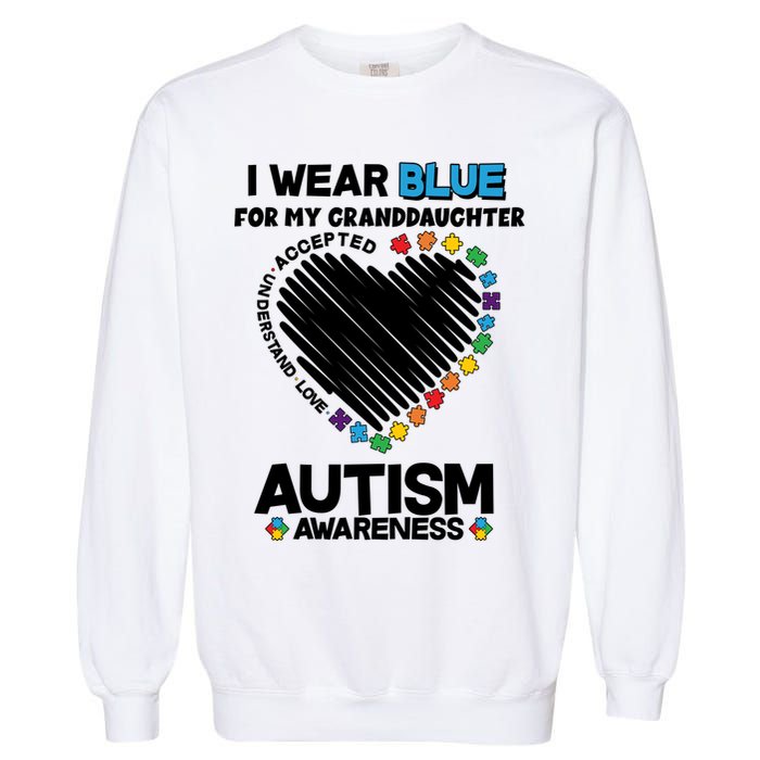 I Wear Blue For My Personalize Custom Text Autism Garment-Dyed Sweatshirt