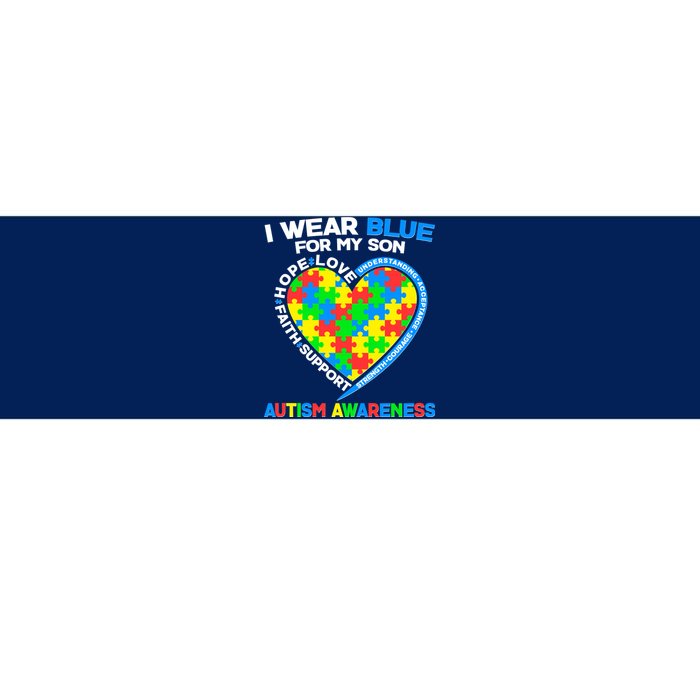 I Wear Blue For My Son Autism Awareness Heart Puzzle  Bumper Sticker