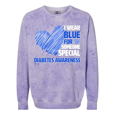 I Wear Blue For Someone Special Diabetes Awareness Colorblast Crewneck Sweatshirt