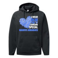 I Wear Blue For Someone Special Diabetes Awareness Performance Fleece Hoodie