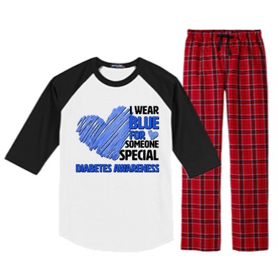 I Wear Blue For Someone Special Diabetes Awareness Raglan Sleeve Pajama Set