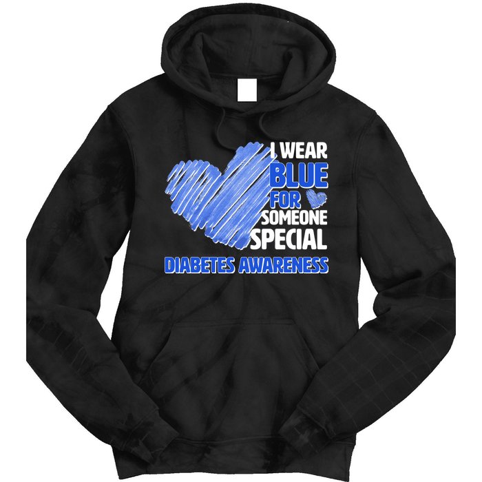 I Wear Blue For Someone Special Diabetes Awareness Tie Dye Hoodie