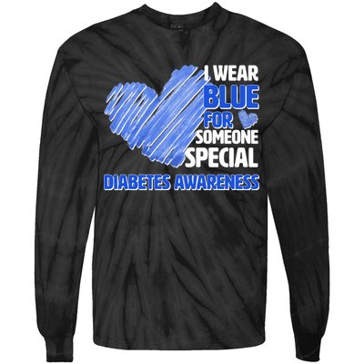 I Wear Blue For Someone Special Diabetes Awareness Tie-Dye Long Sleeve Shirt