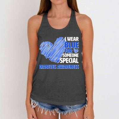 I Wear Blue For Someone Special Diabetes Awareness Women's Knotted Racerback Tank