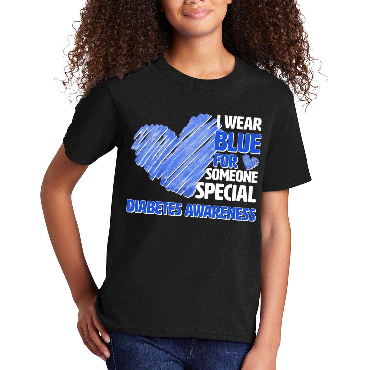 I Wear Blue For Someone Special Diabetes Awareness Kids T-Shirt