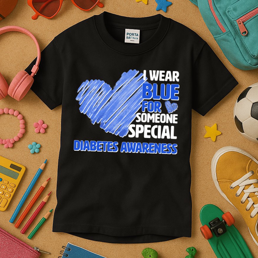 I Wear Blue For Someone Special Diabetes Awareness Kids T-Shirt