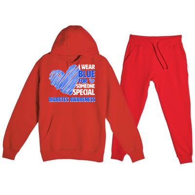 I Wear Blue For Someone Special Diabetes Awareness Premium Hooded Sweatsuit Set