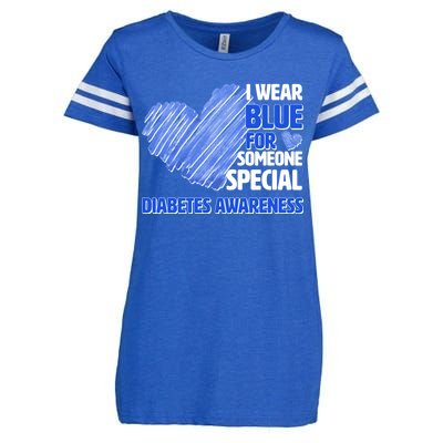 I Wear Blue For Someone Special Diabetes Awareness Enza Ladies Jersey Football T-Shirt