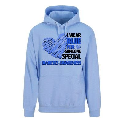 I Wear Blue For Someone Special Diabetes Awareness Unisex Surf Hoodie