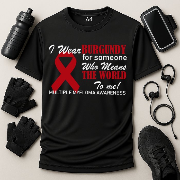 I Wear Burgundy Multiple Myeloma  Cooling Performance Crew T-Shirt