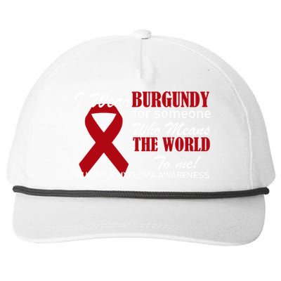 I Wear Burgundy Multiple Myeloma  Snapback Five-Panel Rope Hat