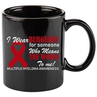 I Wear Burgundy Multiple Myeloma  11oz C Handle Ceramic Mug
