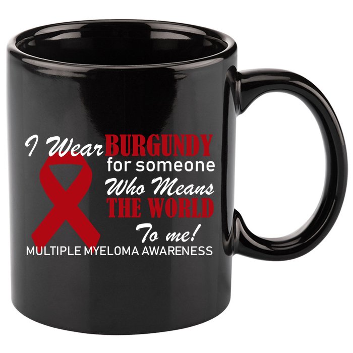 I Wear Burgundy Multiple Myeloma  11oz C Handle Ceramic Mug