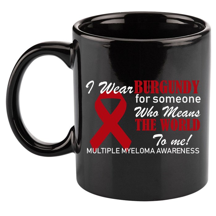 I Wear Burgundy Multiple Myeloma  11oz C Handle Ceramic Mug
