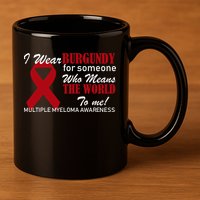 I Wear Burgundy Multiple Myeloma  11oz C Handle Ceramic Mug