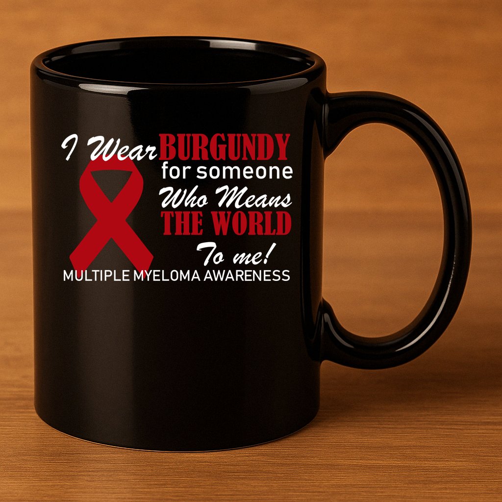 I Wear Burgundy Multiple Myeloma  11oz C Handle Ceramic Mug