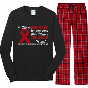 I Wear Burgundy Multiple Myeloma  Long Sleeve Pajama Set