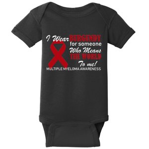 I Wear Burgundy Multiple Myeloma  Baby Bodysuit