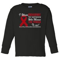 I Wear Burgundy Multiple Myeloma  Toddler Long Sleeve Shirt