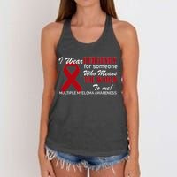 I Wear Burgundy Multiple Myeloma  Women's Knotted Racerback Tank