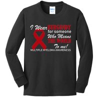 I Wear Burgundy Multiple Myeloma  Kids Long Sleeve Shirt