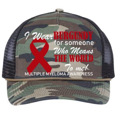 I Wear Burgundy Multiple Myeloma  Retro Rope Trucker Hat Cap