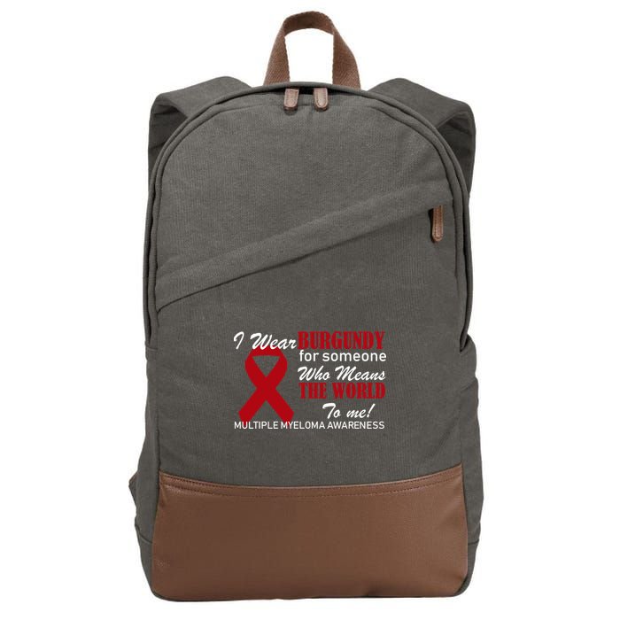 I Wear Burgundy Multiple Myeloma  Cotton Canvas Backpack