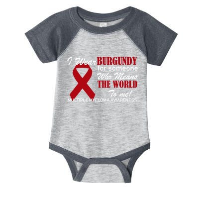 I Wear Burgundy Multiple Myeloma  Infant Baby Jersey Bodysuit