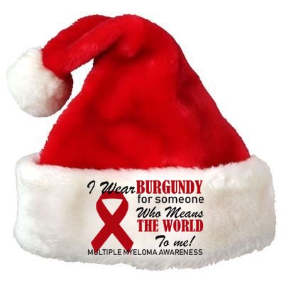 I Wear Burgundy Multiple Myeloma  Premium Christmas Santa Hat