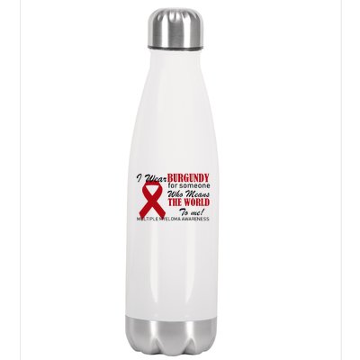 I Wear Burgundy Multiple Myeloma  Stainless Steel Insulated Water Bottle