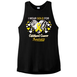 I Wear Gold For Childhood Cancer Awareness  Ladies PosiCharge Tri-Blend Wicking Tank