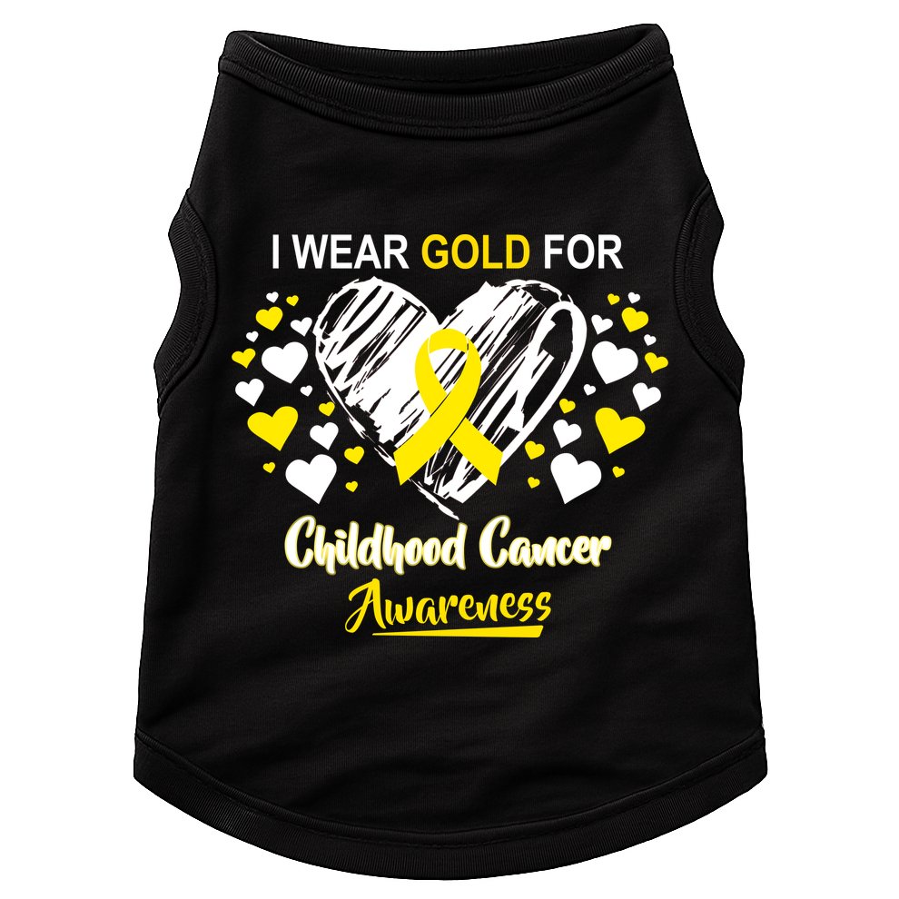 I Wear Gold For Childhood Cancer Awareness  Doggie Tank