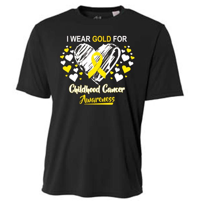 I Wear Gold For Childhood Cancer Awareness  Cooling Performance Crew T-Shirt